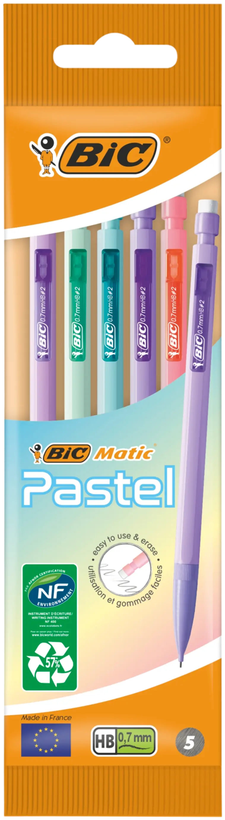 BIC Matic Pastel lyijytäytekynä 5kpl