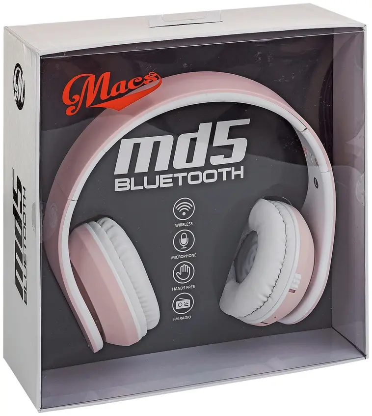 Macs MD5 Bluetooth-kuulokkeet FM-radiolla vaaleanpunainen - 2