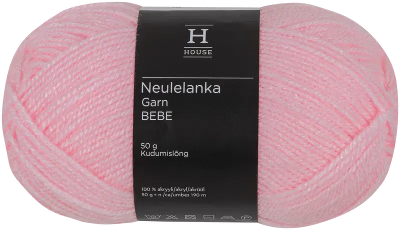 Домашняя пряжа Bebe 50 г светло-розовая 2197 (цвет светло-розовый)