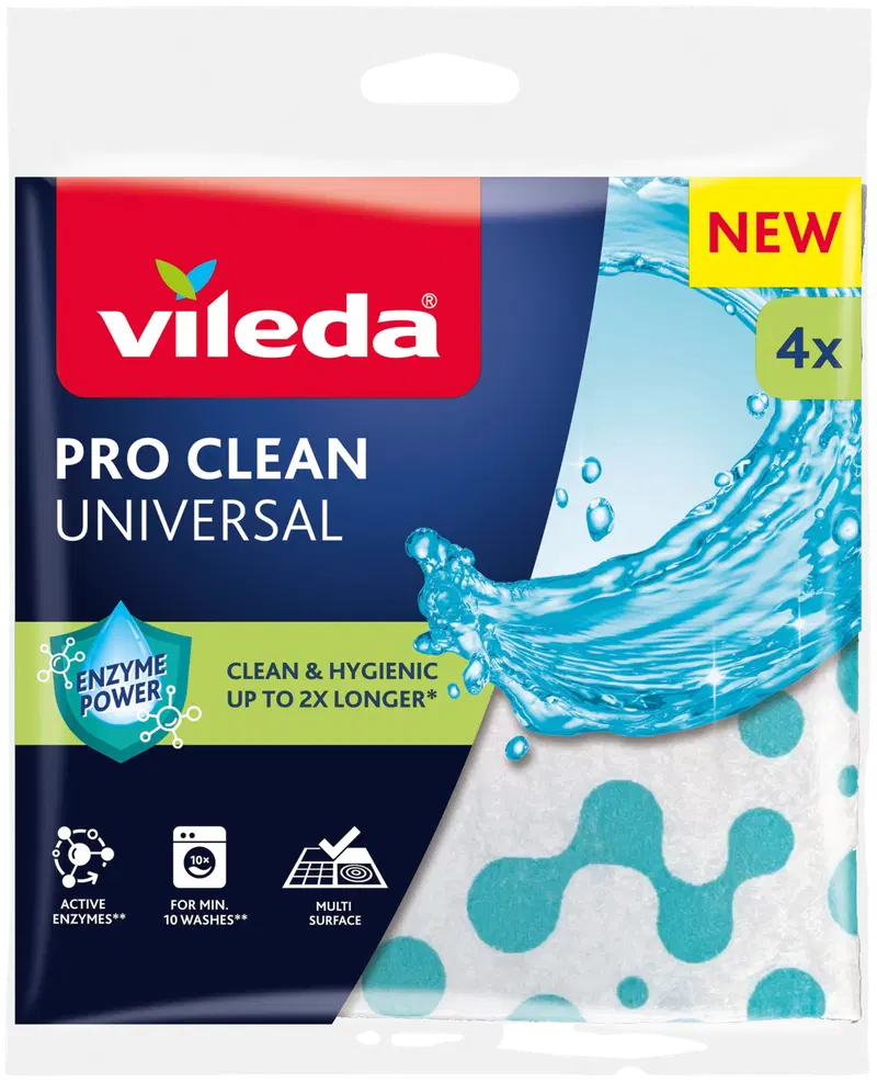 Vileda Pro Clean Универсальная чистящая салфетка 4 шт.
