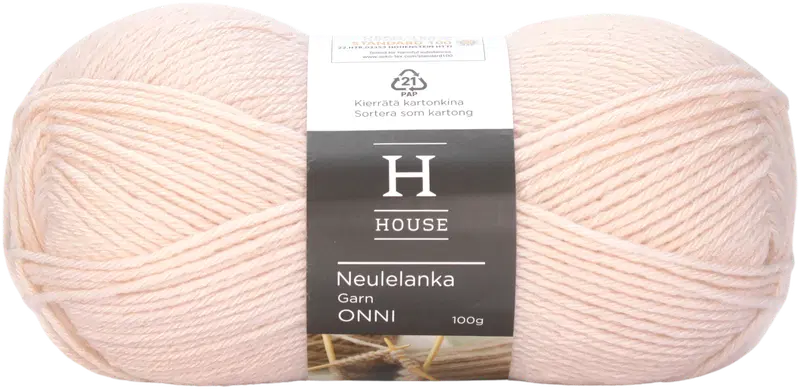Пряжа для домашнего вязания Onni 100 г Powder Pink 10470 (цвет пудрово-розовый)
