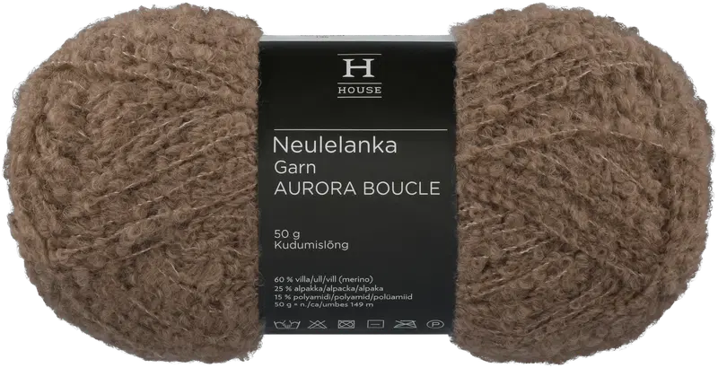 Домашняя пряжа Aurora Boucle 50 г норка 2000 г. (цвет мин)