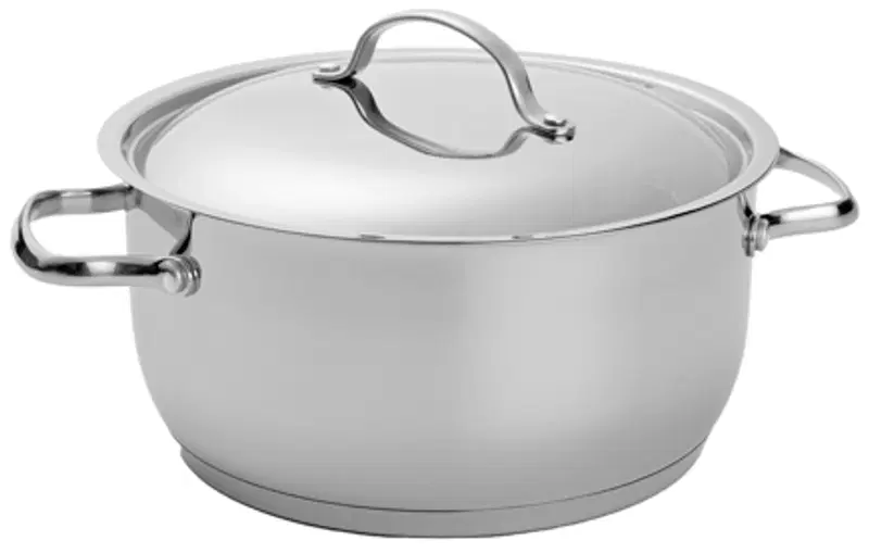 Домашняя стальная кастрюля с крышкой 5,0 л. (цвет СТАЛЬ)