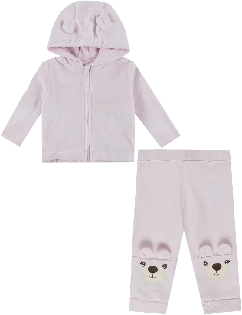 Детская велюровая куртка и спортивные штаны Ciraf Teddy Bear 250B260104 (размер 56, цвет Плайя Сирень)