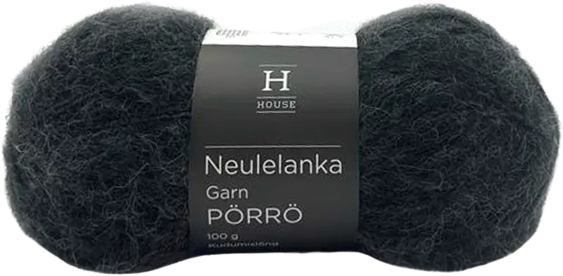 Домашняя пряжа мохер-шерсть-акрил Pörrö 100 г Dark Grey 23328 (цвет темно-серый)