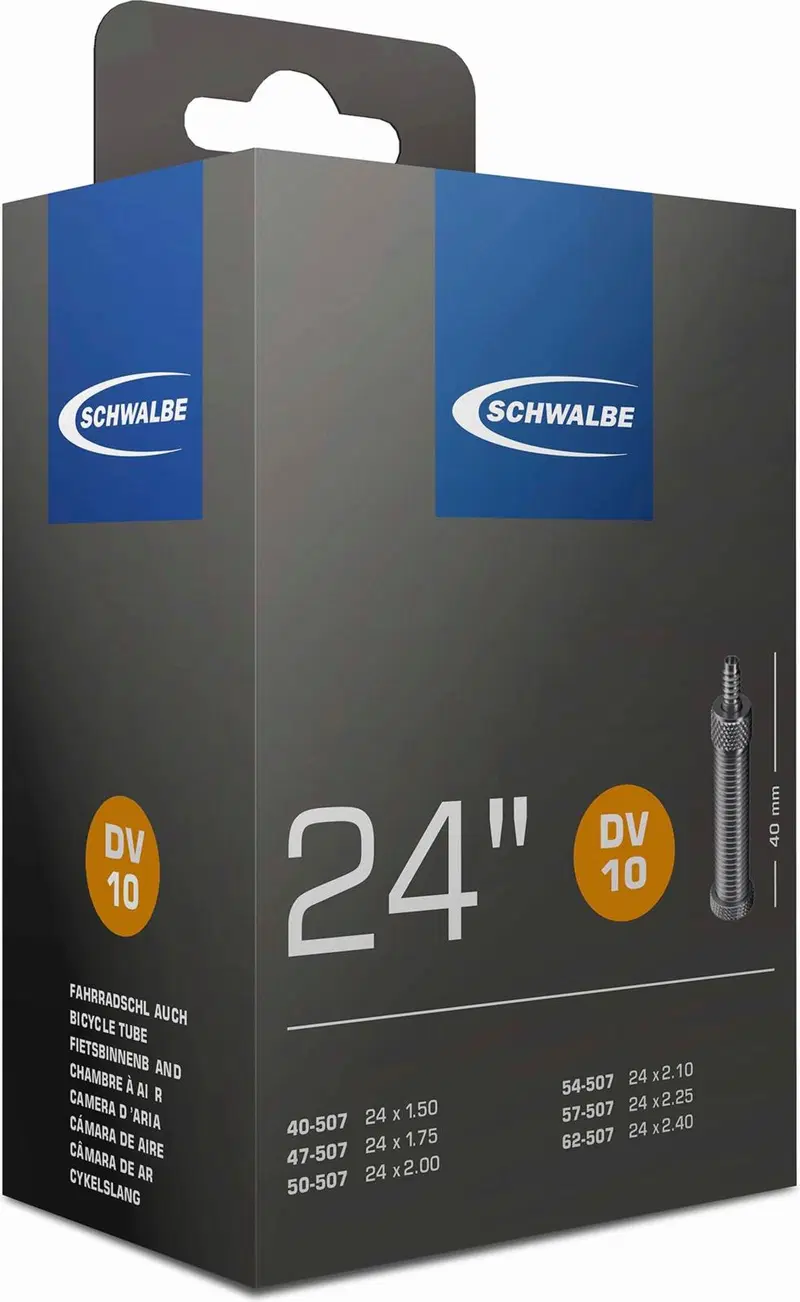 Велосипедная камера Schwalbe 24" 40/62-507 dv10 40мм (цвет Черный)