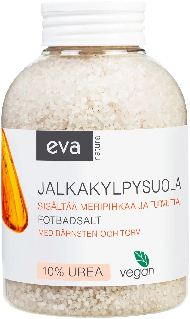 Eva Natura Соль для ванн для ног, содержит янтарь и торф.