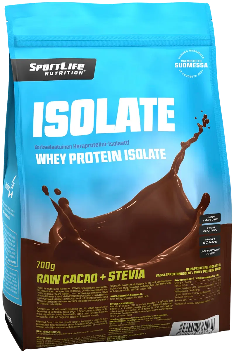 SportLife Nutrition Isolate 700 г сырого сывороточного протеинового порошка какао