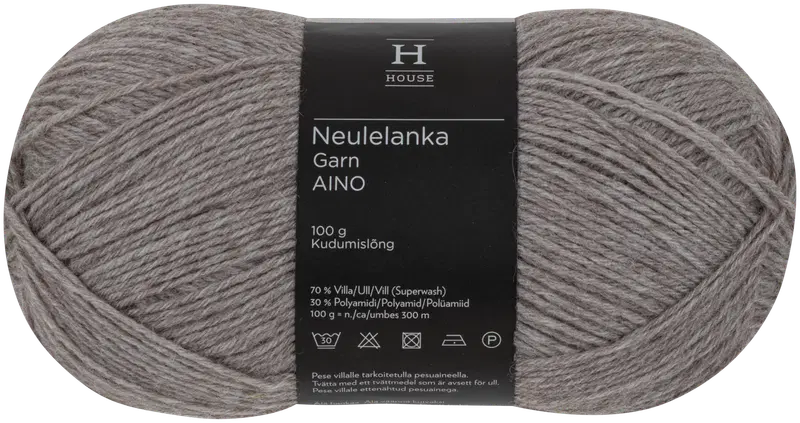 Домашняя пряжа Aino полушерсть 100г светлый песочно-бежевый 381 (цвет светлый песочно-бежевый)