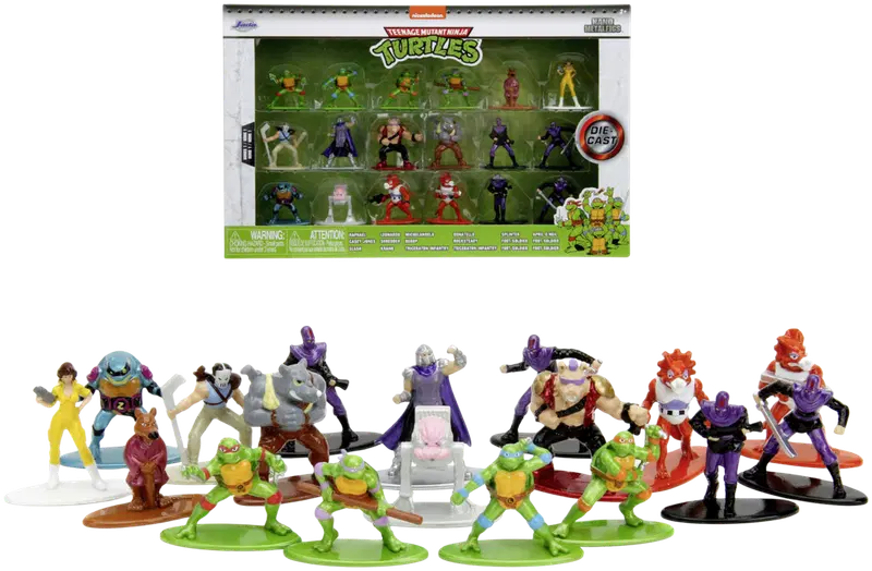 Коллекционные фигурки Jada Turtles, 4 см, металл (литье), в упаковке 18 шт.