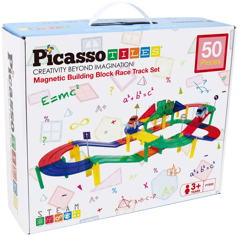 Набор игрушечных магнитных машинок PicassoTiles, 50 штук