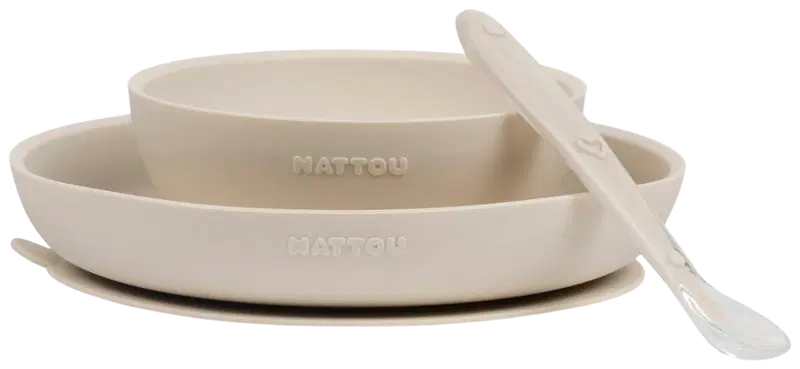 Детская посуда Nattou 3 предмета, Cley светлый