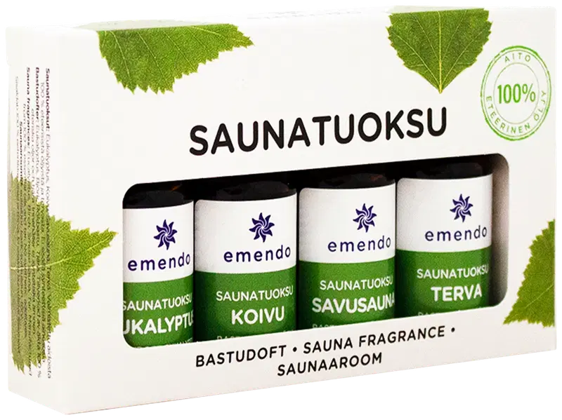 Emendo 4x10ml Ароматы для сауны эвкалипта, березы, дымовой сауны и дегтя