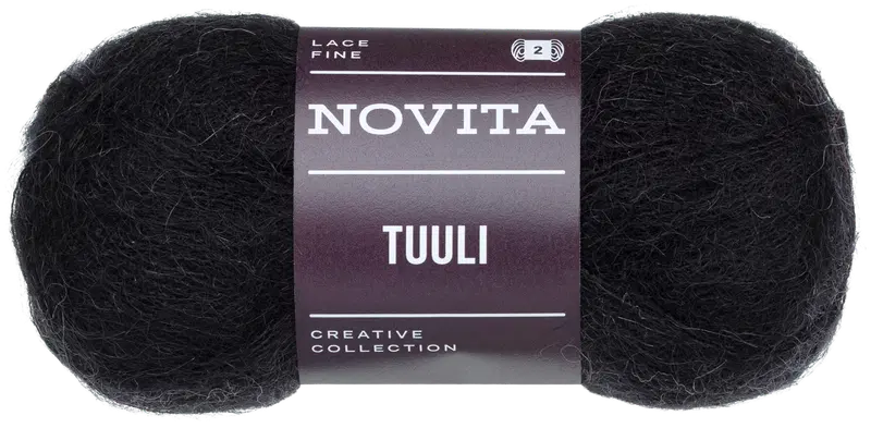 Novita Пряжа Туули 25 г сажа 099 (цвет черный)