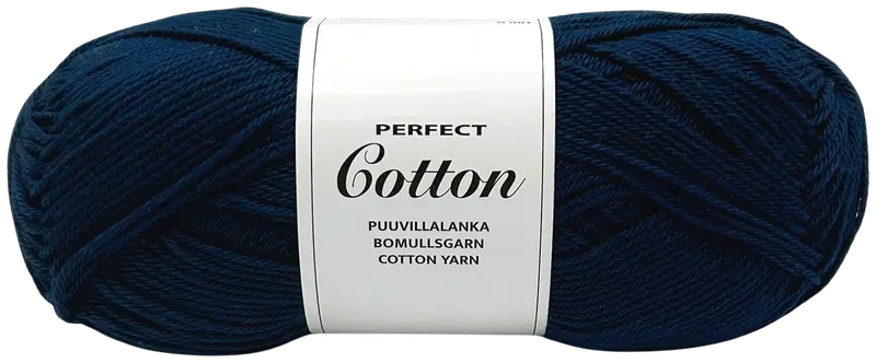 Хлопковая нить Perfect Cotton 100г темно-синего цвета. (цвет т. е. синий)
