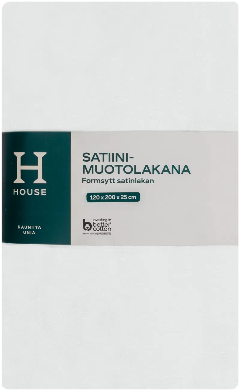 Простынь House из сатина 120х200х25 см белая (цвет Белый)