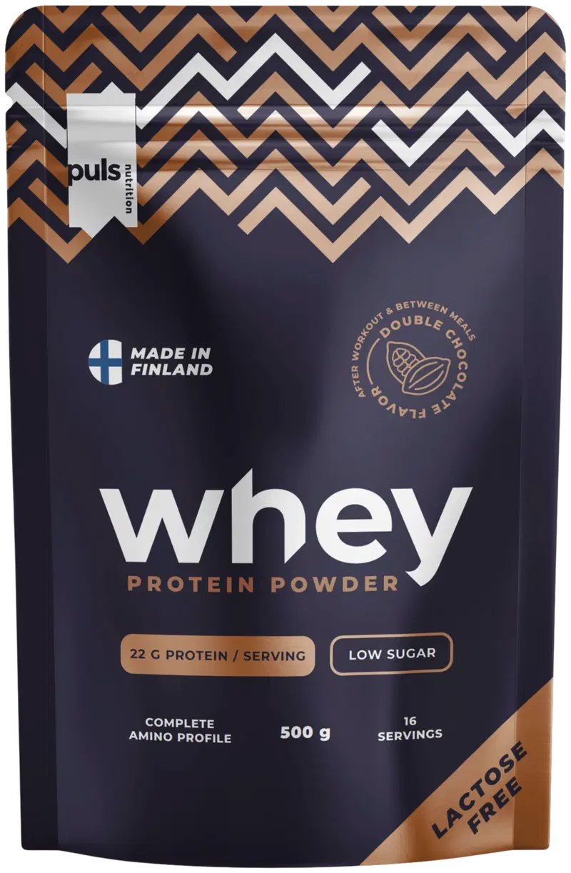 Протеиновый порошок PULS Nutrition WHEY с двойным шоколадом, 500 г, без лактозы, для домашнего использования