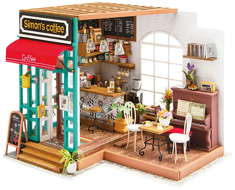 Мини комната своими руками, кафе, Корк. 19 см, Длина. 22,6 см, Ширина: 19,4 см, 1 шт.