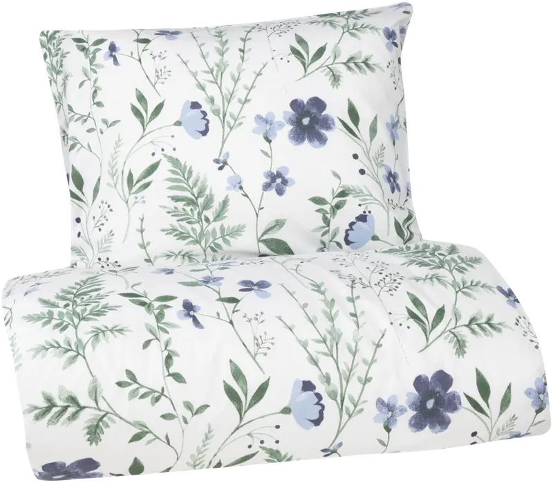 Xtra комплект пододеяльников Wild Flowers 150x210 см голубой (цвет светло-голубой/зеленый)