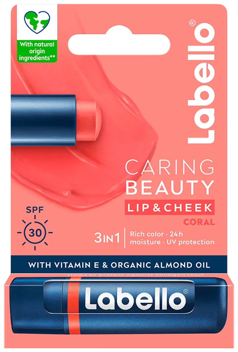Labello 4.8г Caring Beauty Coral - тональный крем для губ и щек
