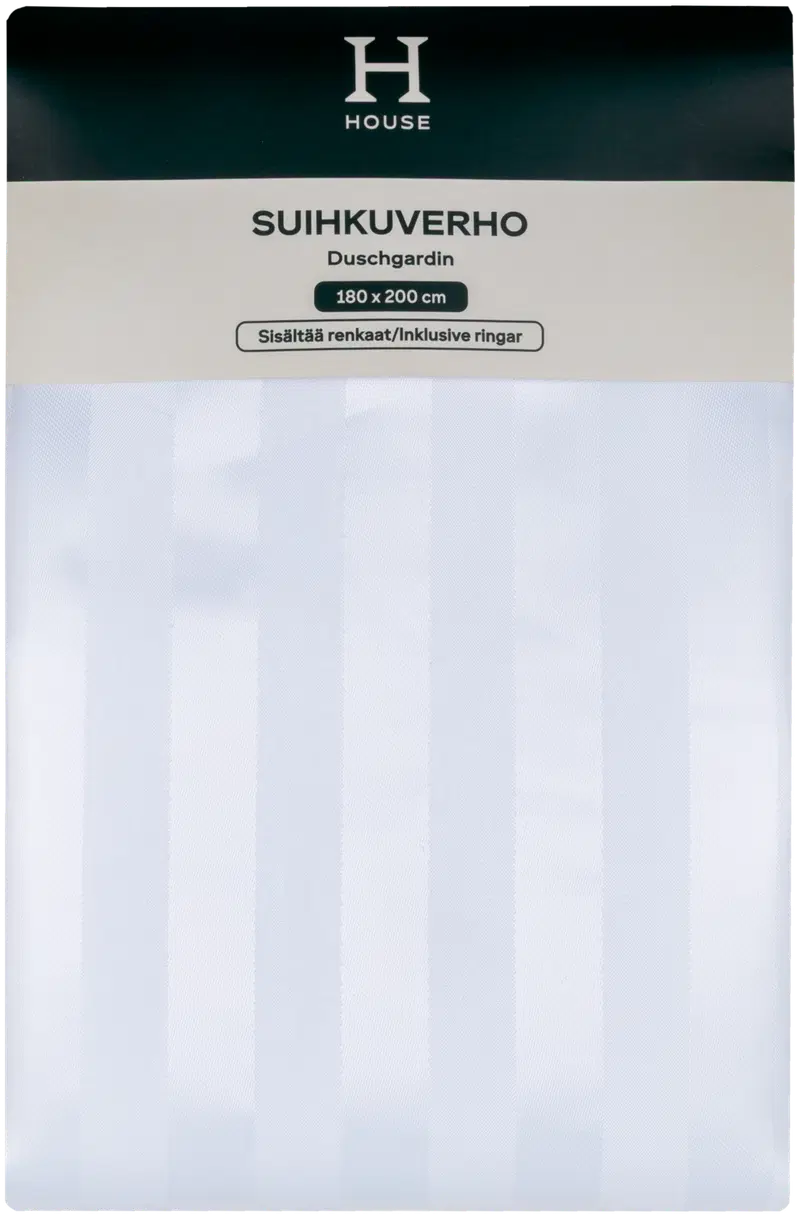 Штора для душа House Stripe 180х200 см, белая (цвет белый)