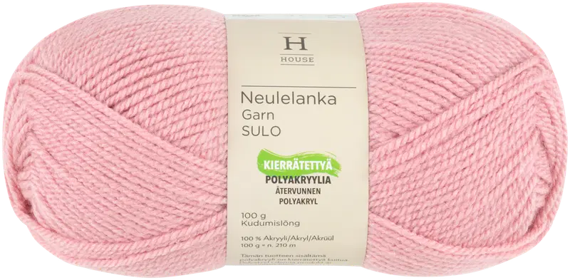 Пряжа для домашнего вязания акрил Sulo 100 г Старая роза розовая 6822 (цвет старая роза розовая)