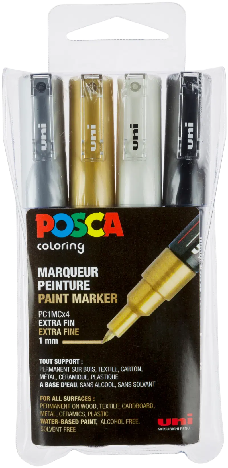 Маркеры Posca 4шт PC-1M 0.7-1мм моно