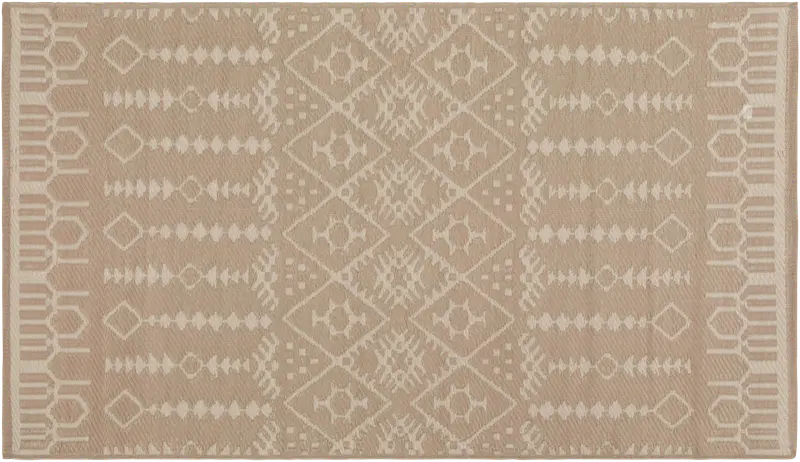 Пластиковый ковер для дома Орнамент 90х150см бежевый (цвет Simply Taupe/Серебристый серый)