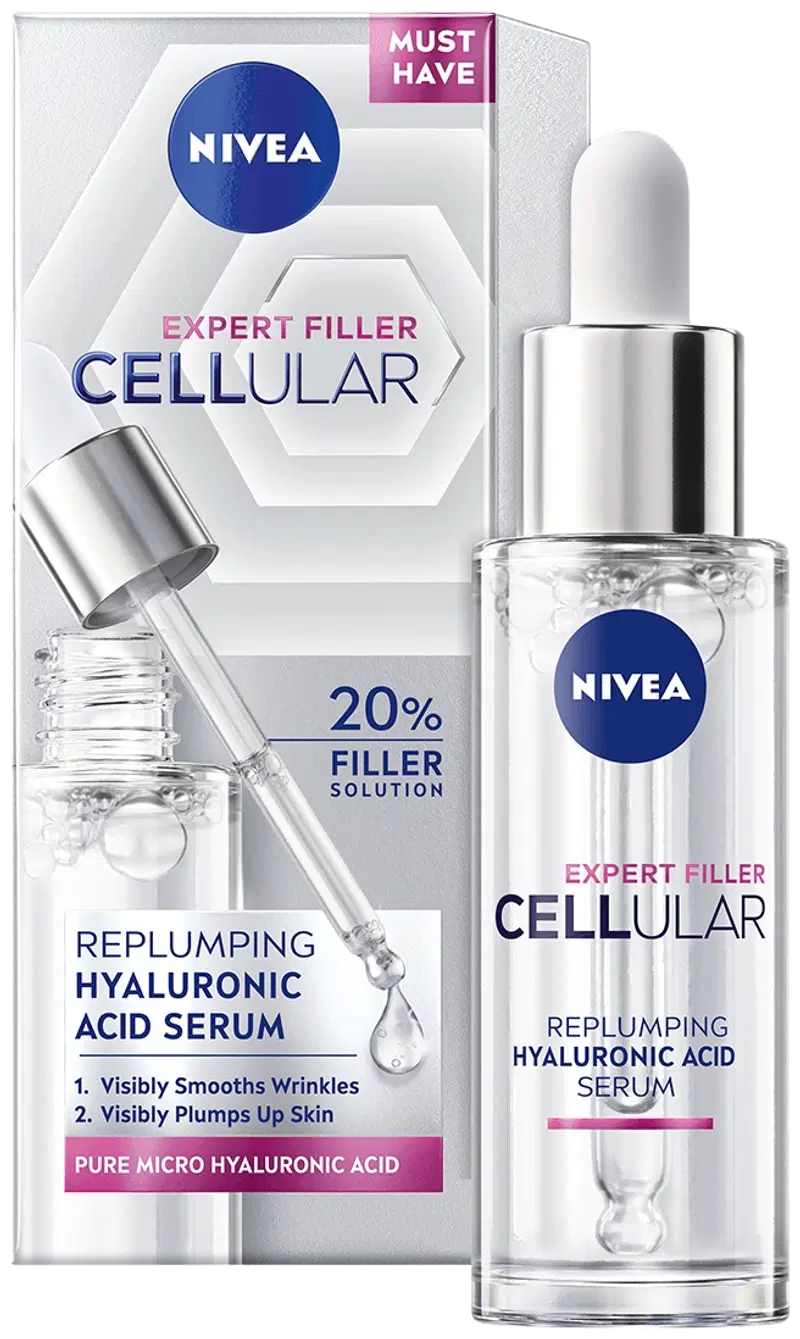 NIVEA 30 мл Cellular Expert Filler Hyaluron Replumping Serum сыворотка для лица