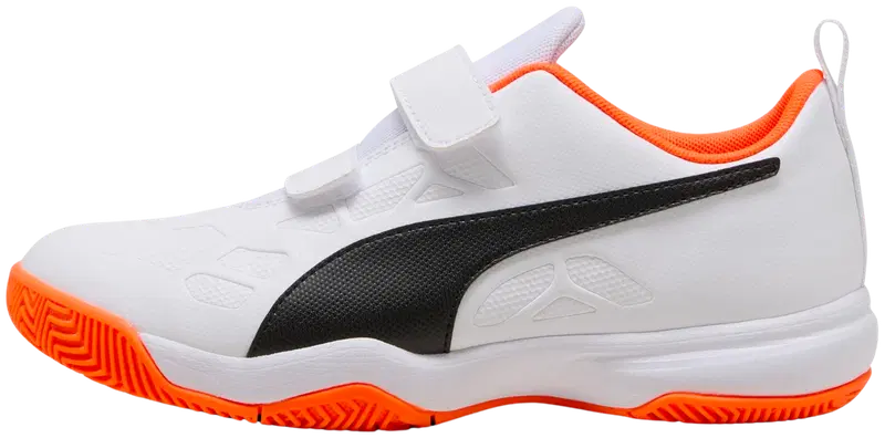 Детская обувь для домашних игр Puma Tenaz V Jr. (размер 1, цвет Пума Белый-Пума Черный-Оранжевый)