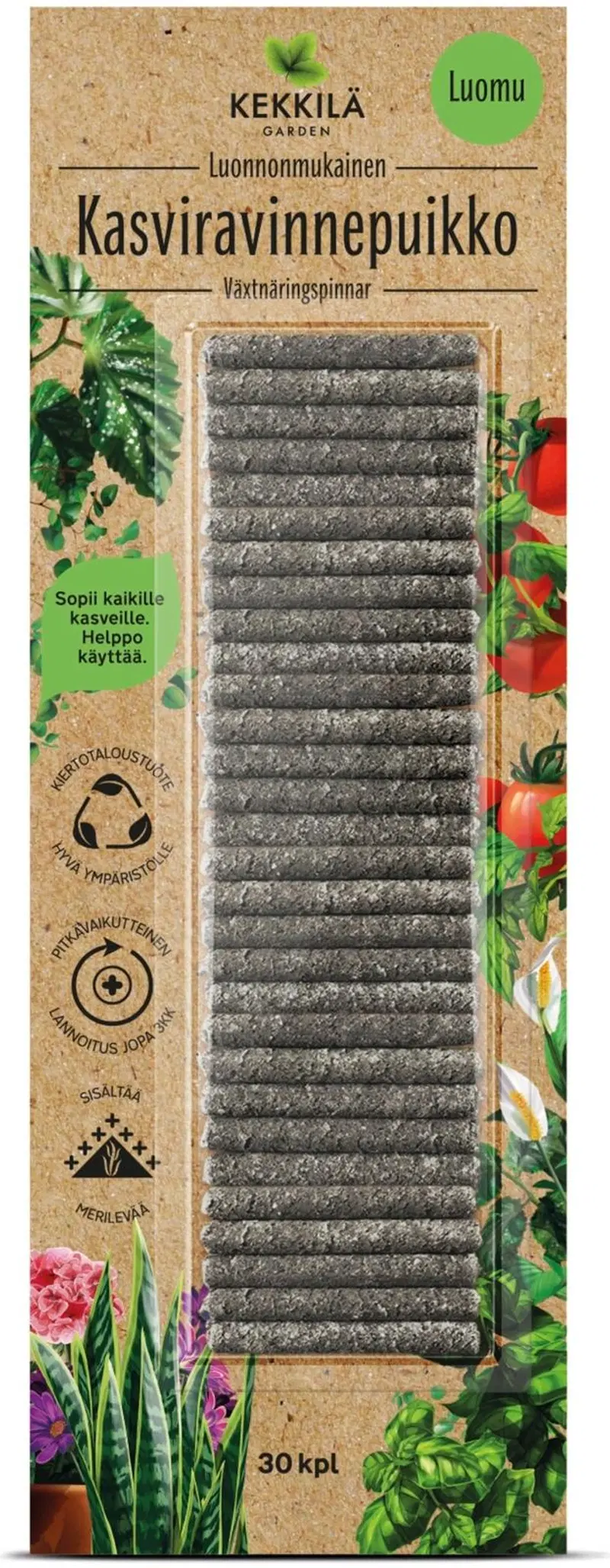 Kekkilä Растительные питательные палочки 30 шт., органические