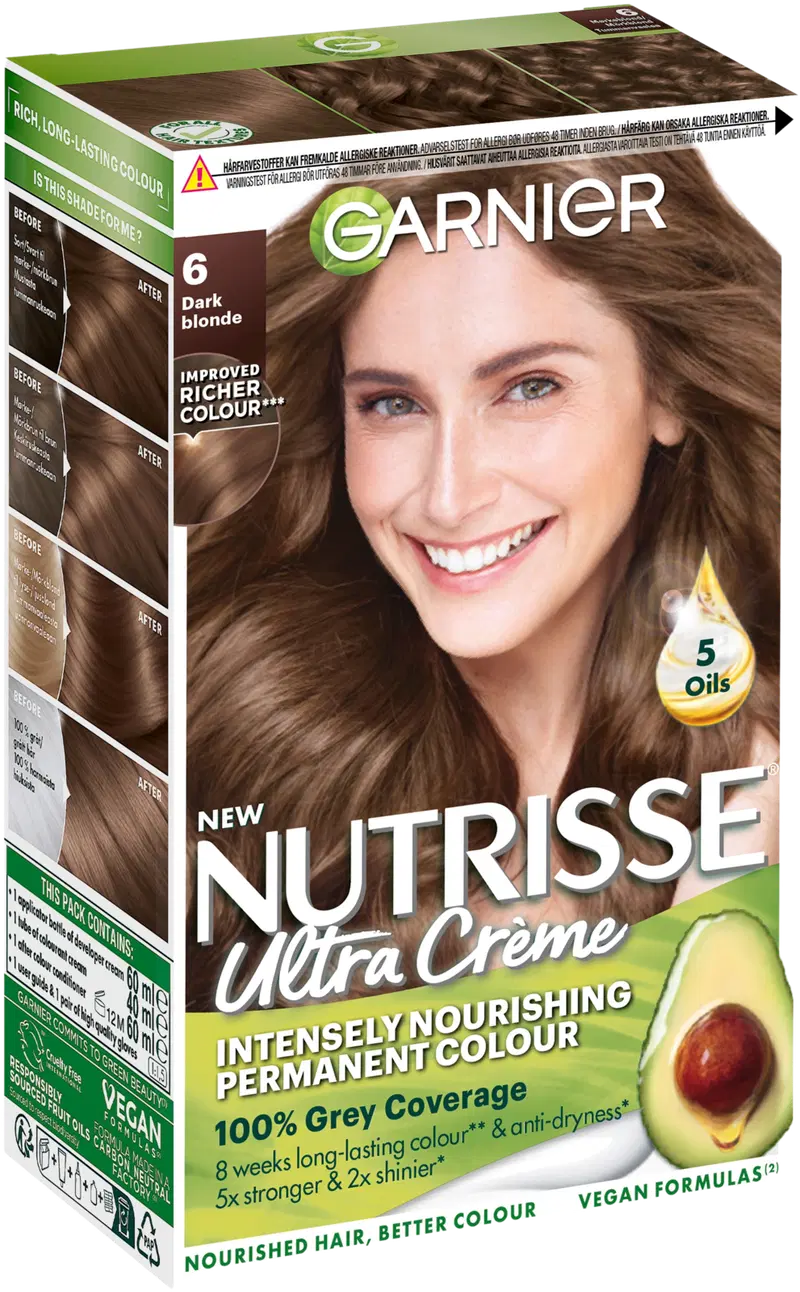 Garnier Nutrisse Ultra Creme 6.0 Темно-русый Темно-русый перманентный краситель 1шт (цвет Темно-русый)