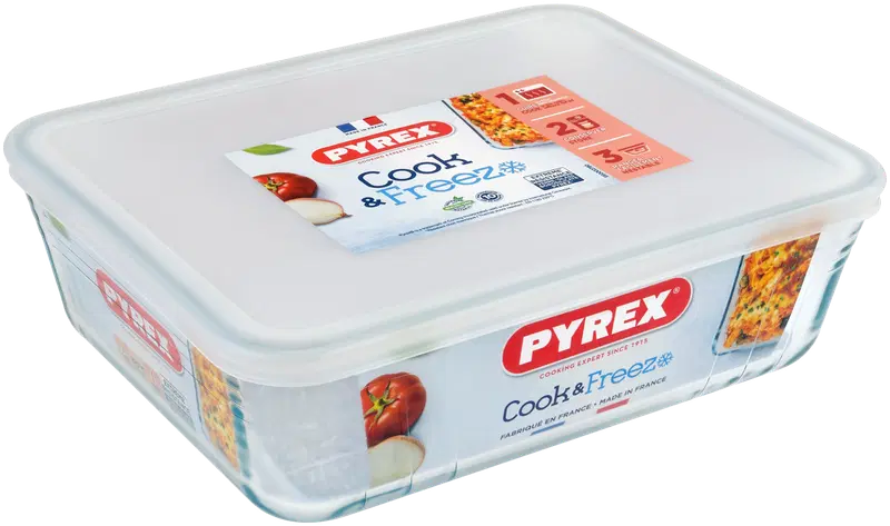 Стеклянная форма Pyrex Cook & Freeze с крышкой 25x19см (цвет Прозрачный)