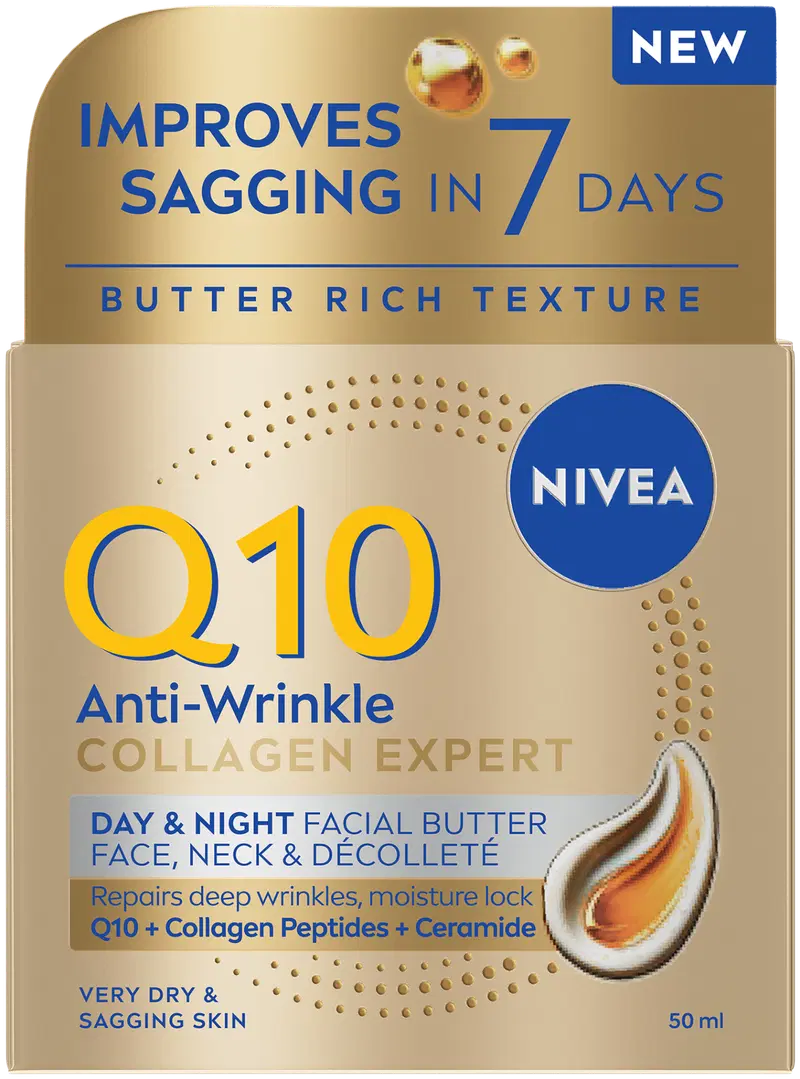 NIVEA 50 мл Q10 Коллагеновое экспертное дневное и ночное масло для лица против морщин