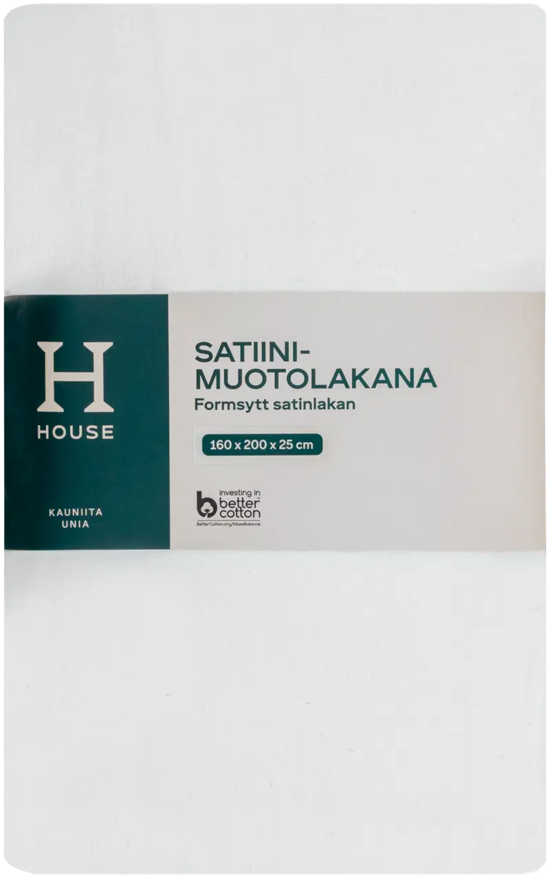 Простыня House из сатина 160х200х25 см белая (цвет Белый)