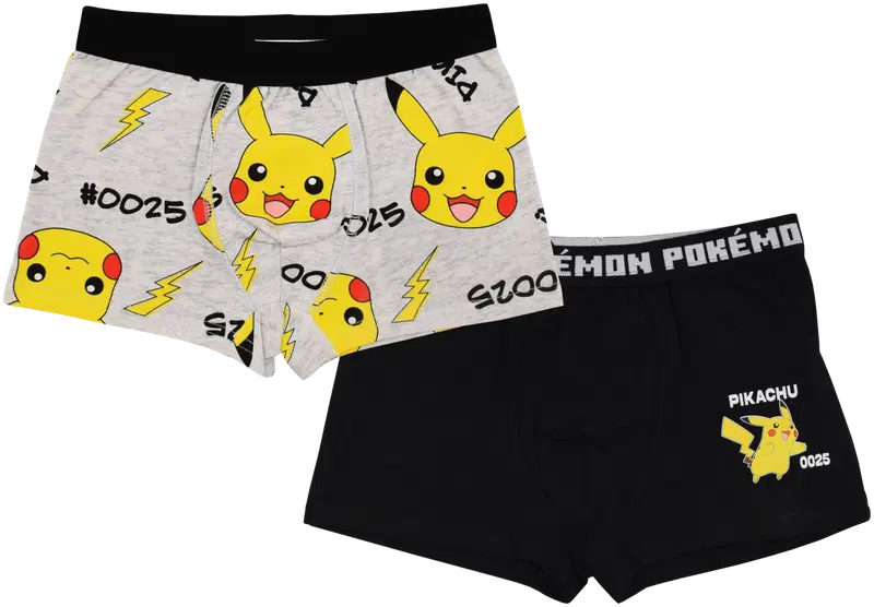 Детские боксеры Pokemon, 2 шт. (размер 100, цвет Черный/серый)