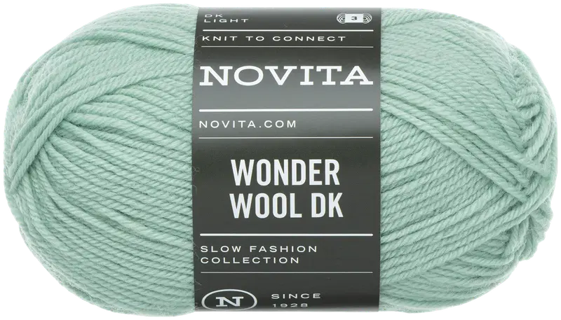 Пряжа Novita Wonder Wool DK 50 г нефрит 308 (цвет нефрит)