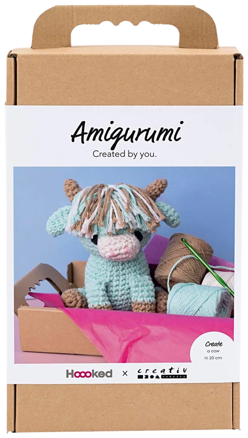 Набор Amigurumi Craft, Корова, бежевый, мятный, 1 упаковка/ 1 упаковка