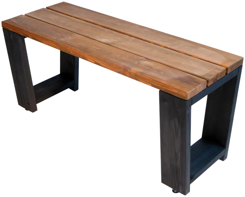 Скамейка EcoFurn® Jussi 100, сосна черная/коричневая, детали промаслены (цвет черно-коричневый)