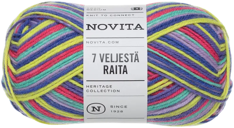 Пряжа Novita 7 Brothers Stripe 100 г Триумфальная арка 978 (цвет триумфальная арка)