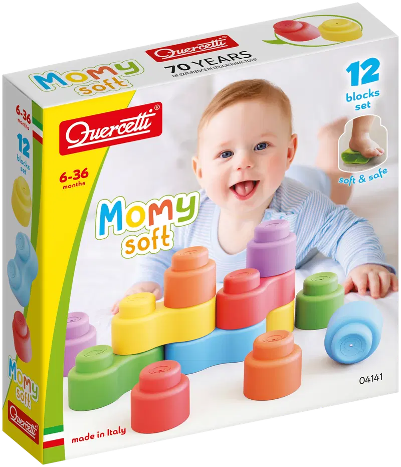 Quercetti Momy Soft, мягкий конструктор, 12 деталей