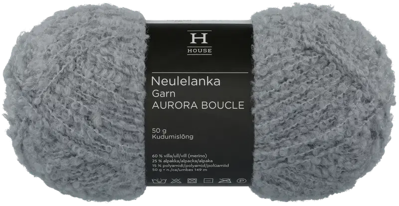 Нитка домашняя Aurora Boucle 50 г серая 14221 (цвет серый)