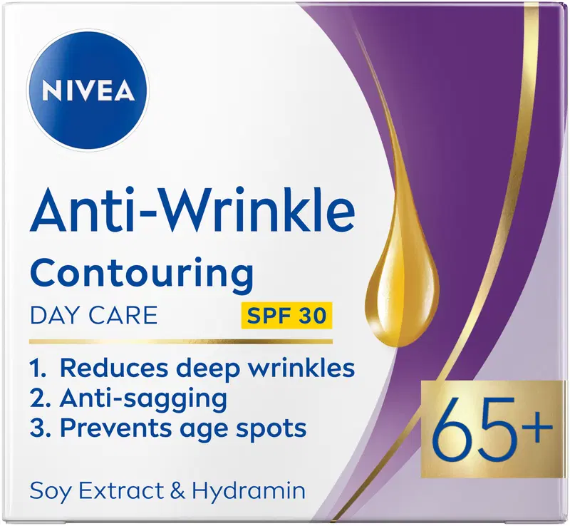 NIVEA 50 мл Дневной крем против морщин + контуринг 65+ Дневной крем SK30