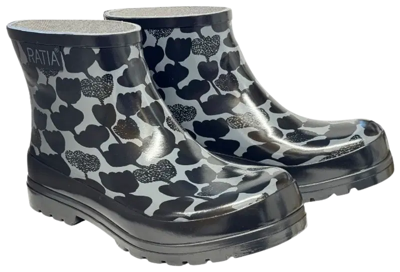Женские резиновые сапоги Ratia Ulpukka Black Low (размер 36, цвет Черный/серый)