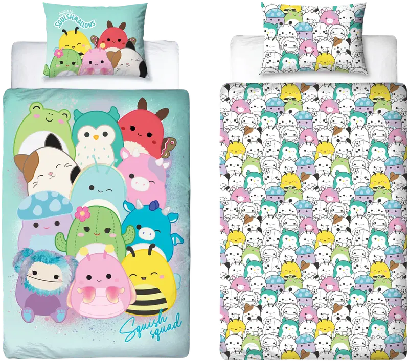 Комплект детских пододеяльников Squishmallows 150 х 210 + 50 х 60 см (цвет светло-розовый)