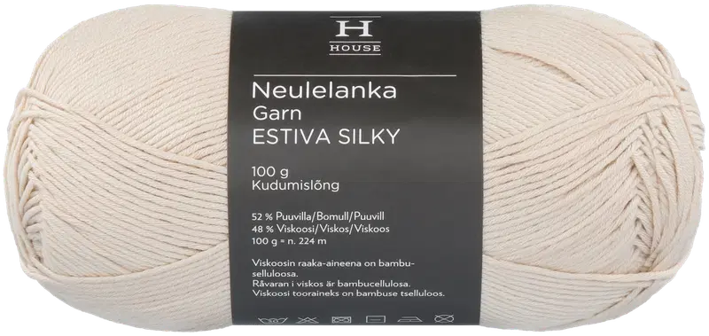 Пряжа домашняя бамбуковая смесовая вискоза-хлопок Estiva Silky 100 г Светло-Бежевый 10743 (цвет Лейтенант бежевый)