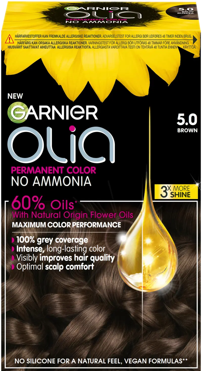 Garnier Olia 5.0 Коричневый перманентный краситель 174мл (цвет Коричневый)