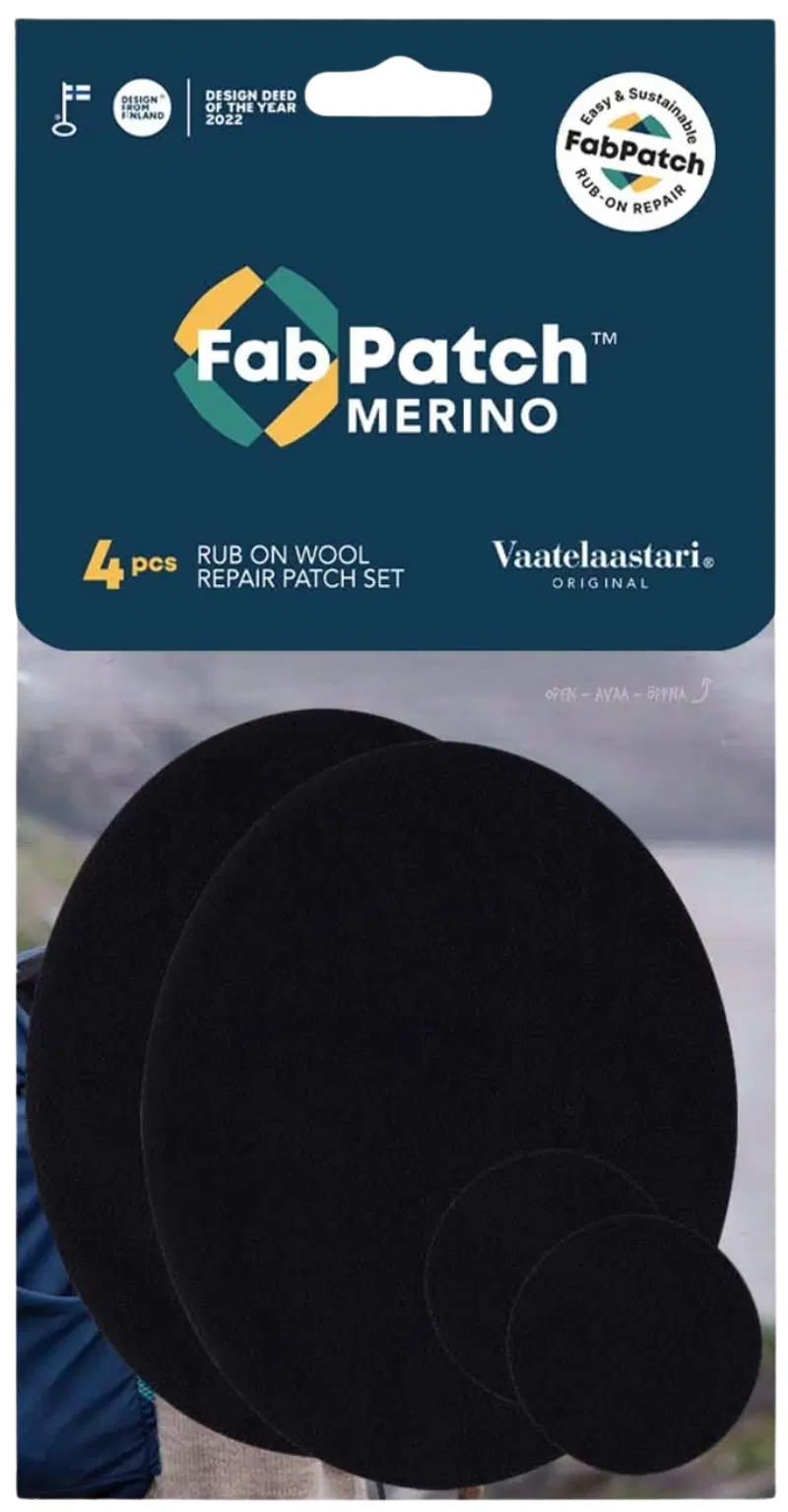 Пластырь для одежды FabPatch Merino 4 шт, пластырь для ремонта текстиля, приклеивается при трении (цвет черный)