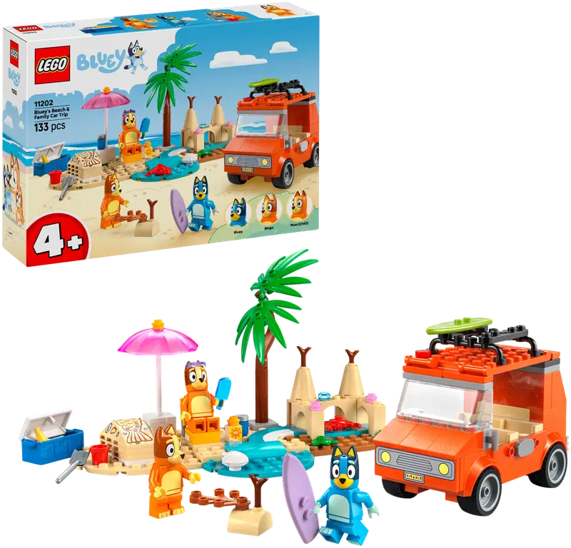 LEGO Bluey 11202 Семейная поездка Блю на пляж на машине