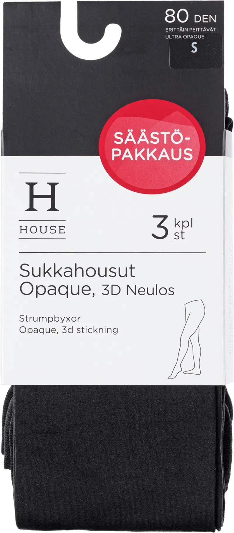 Колготки женские House 80 ден 3D Opaque 3 шт. (размер 36-40, цвет ЧЕРНЫЙ)